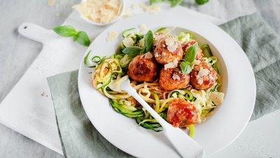 Italian keto turkey meatballs with zoodles