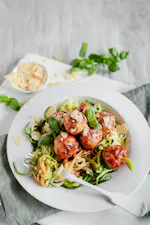 Italian keto turkey meatballs with zoodles