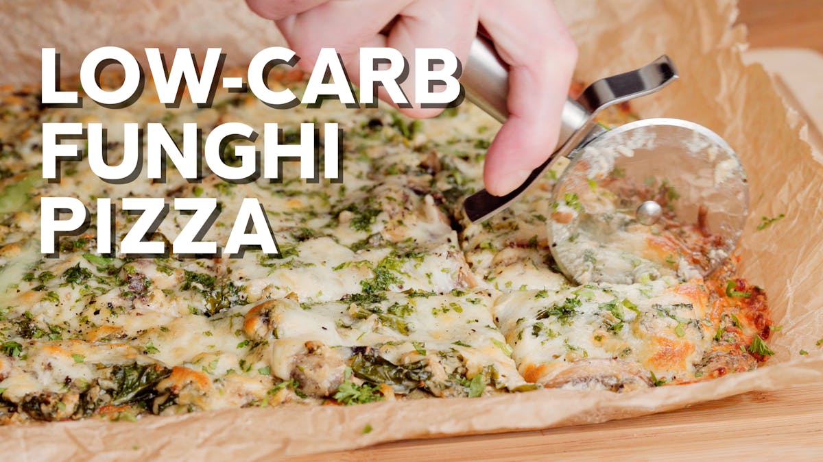 Cooking video: Low-carb mushroom supremo pizza