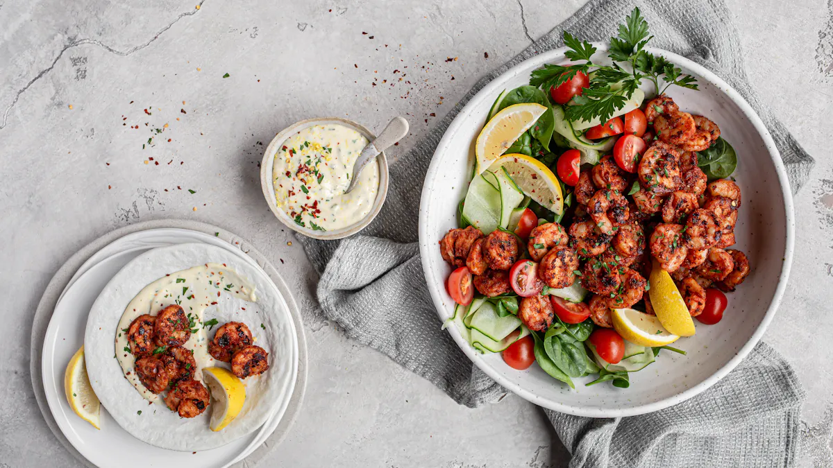 BBQ shrimp with lemon herb aioli