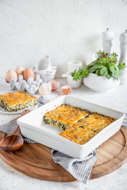 Kale casserole with mushrooms and cheddar
