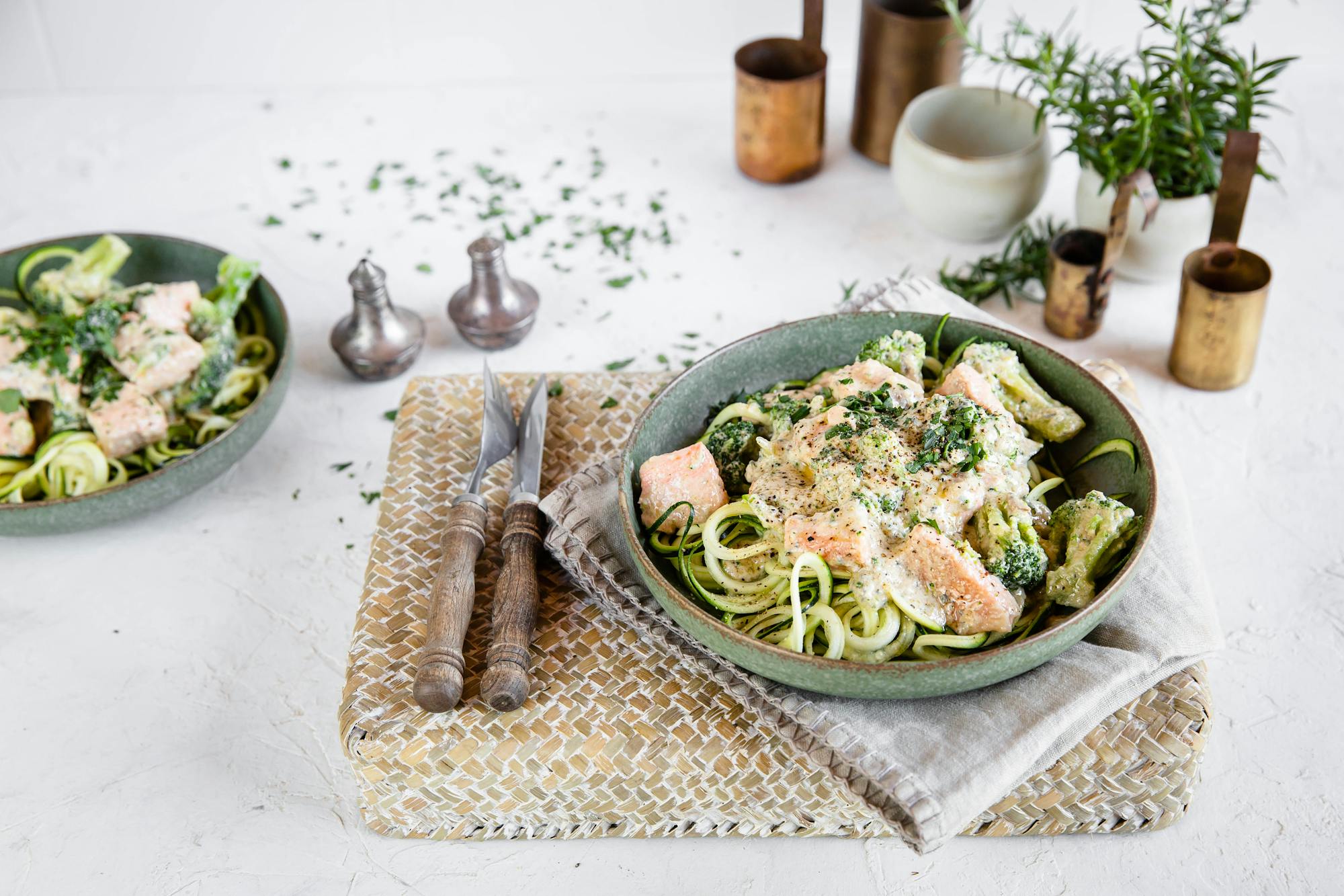 Low Carb Salmon & Zoodles in Blue Cheese Sauce - Recipe - Diet Doctor