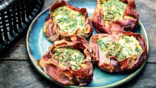 Keto mini quiche with ham