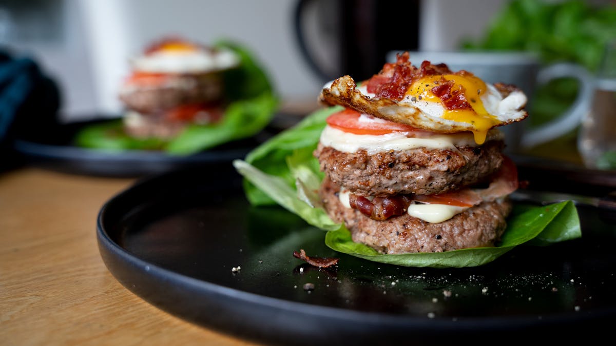 High protein turkey breakfast burger