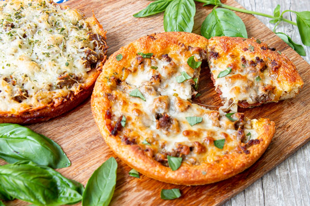 Low carb deep dish pan pizza
