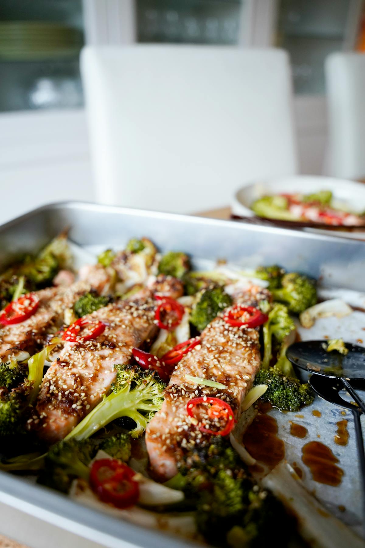 Sheet pan teriyaki salmon with vegetables