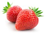 Two strawberries isolated on white background