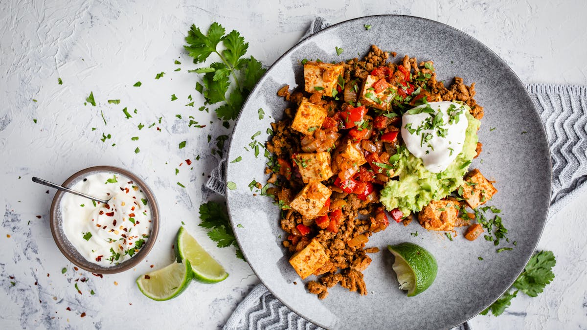 Egg-free low-carb Mexican breakfast scramble