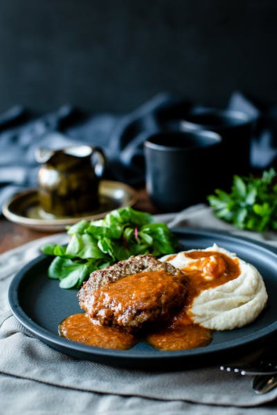 Low carb Salisbury steak with quick mash