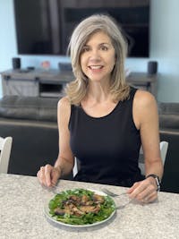 Franziska with sardines and kale