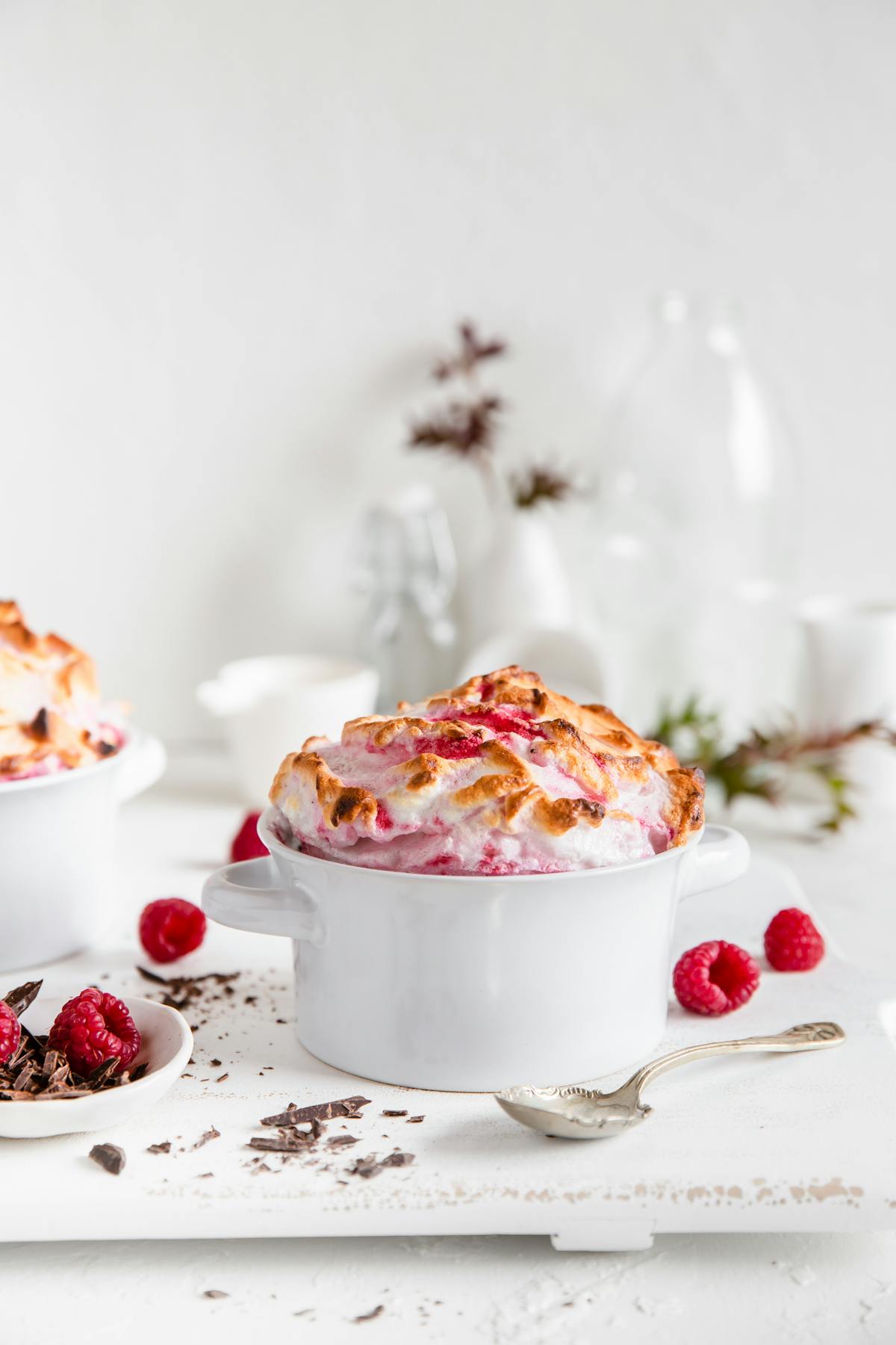 Sugar-free raspberry chocolate soufflé