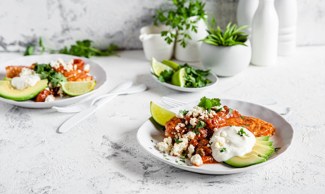Pan-seared cod in salsa with queso fresco