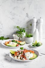 Pan-seared cod in salsa with queso fresco