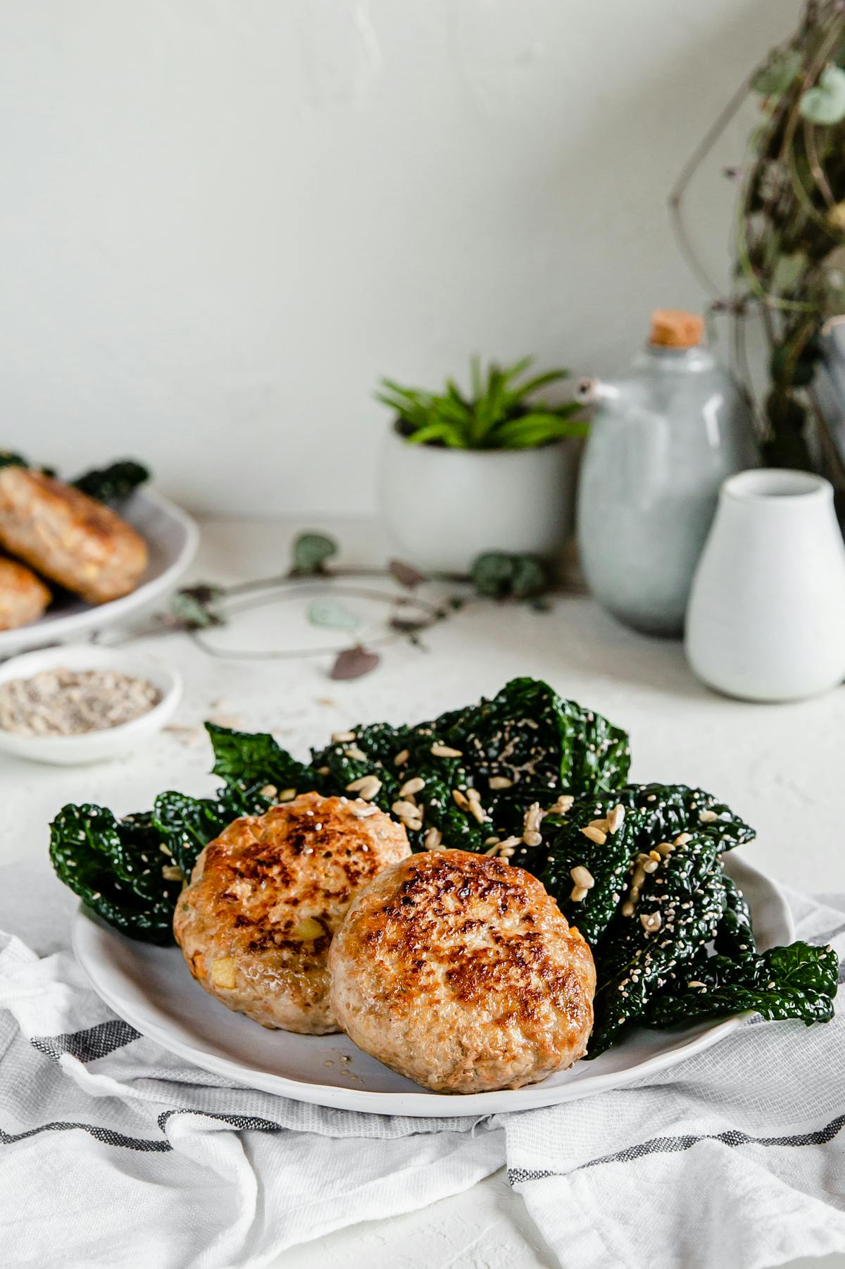Turkey apple patties with kale