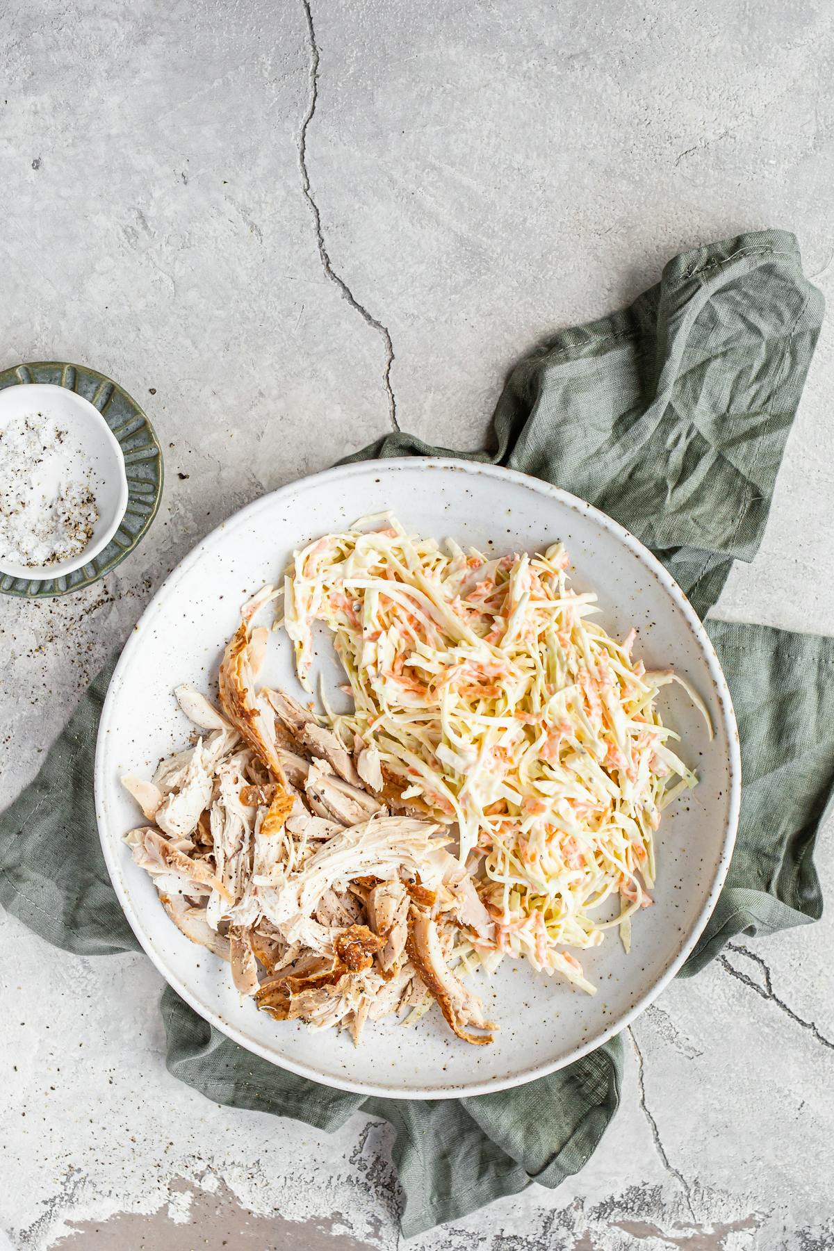 Keto rotisserie chicken with ranch coleslaw