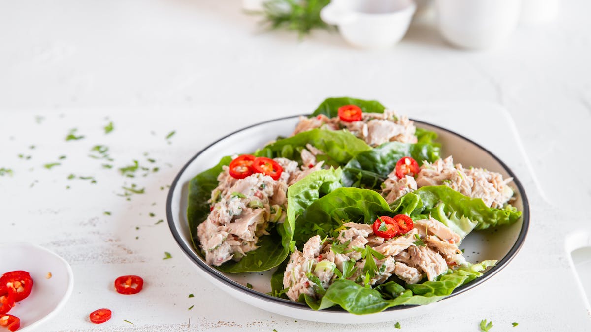 Thai keto tuna salad wrap