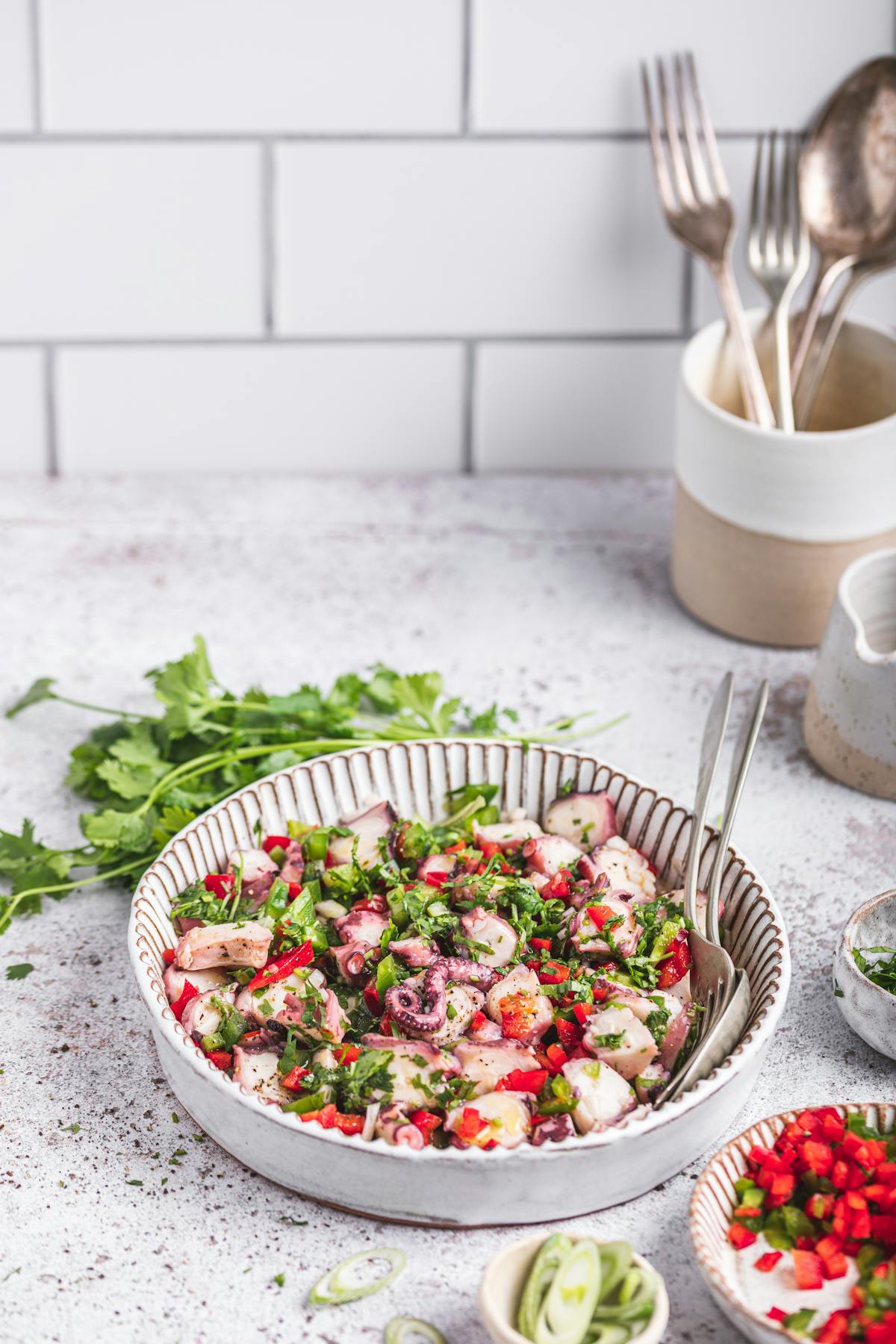 Portuguese octopus salad