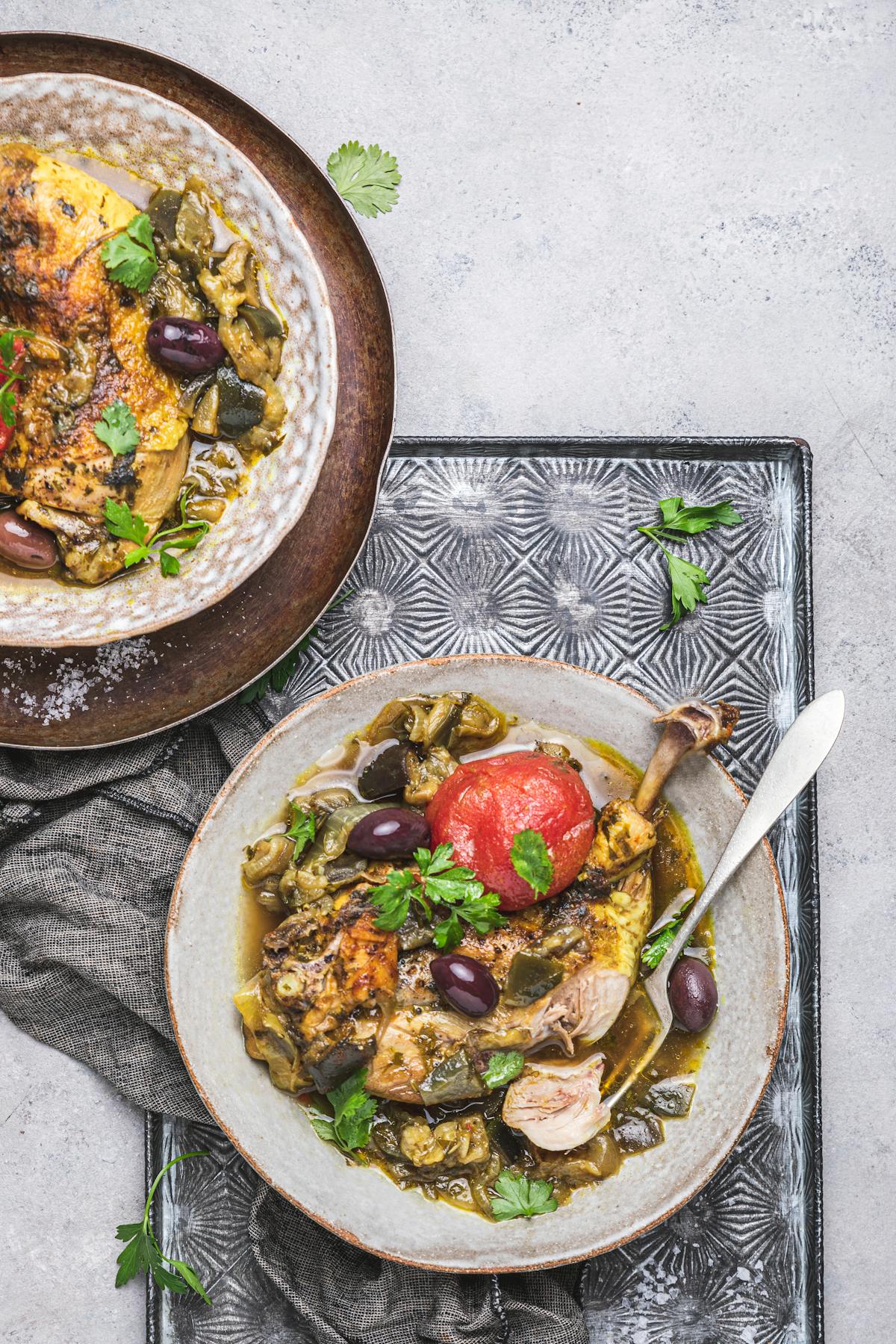 Chicken and eggplant tajine