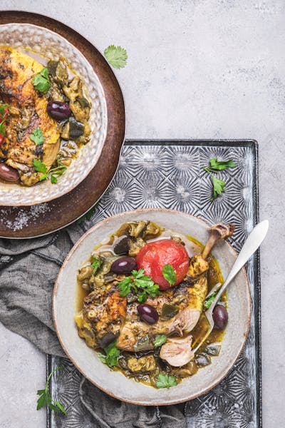 Chicken and eggplant tajine