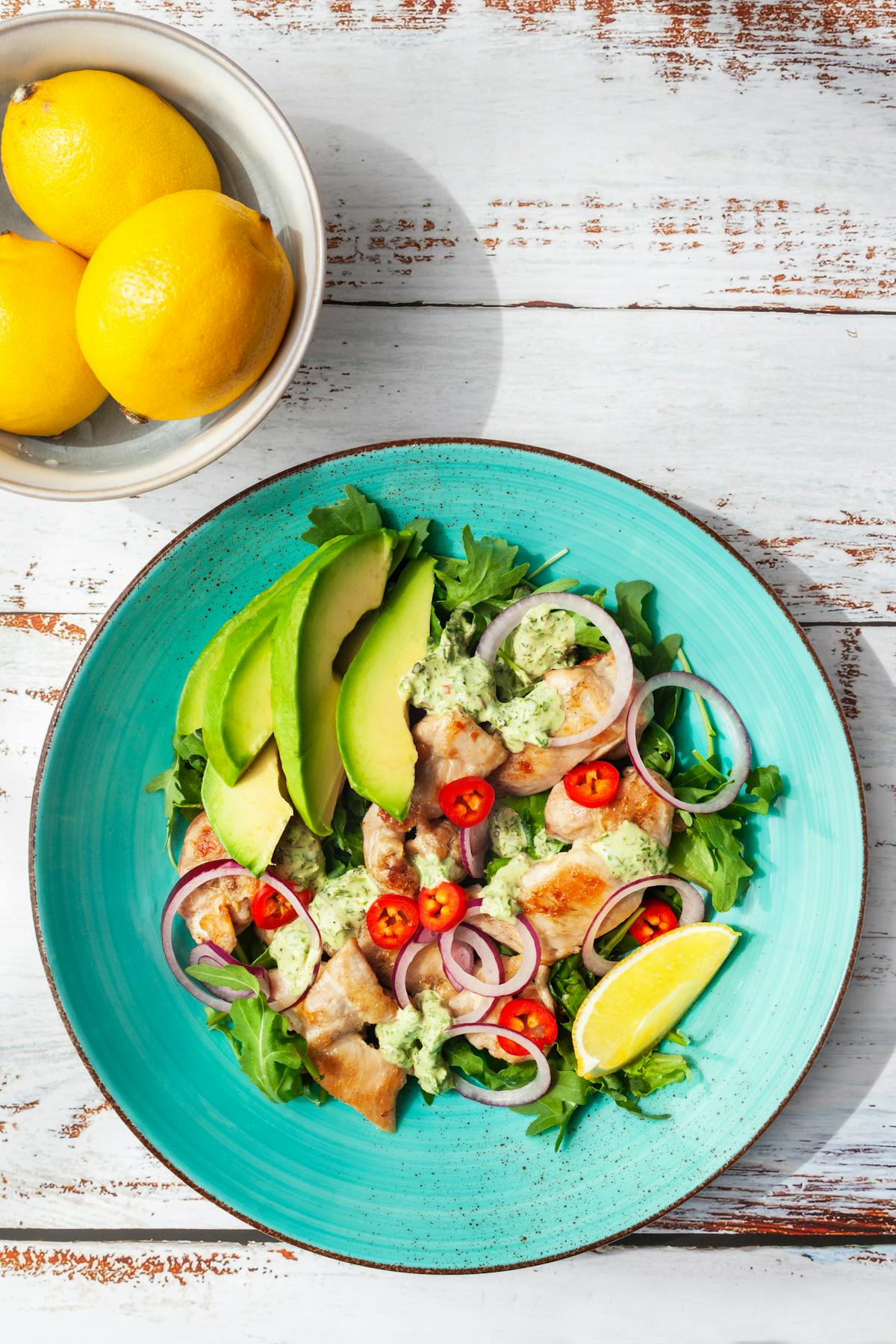 Keto chicken salad with a creamy chimichurri dressing