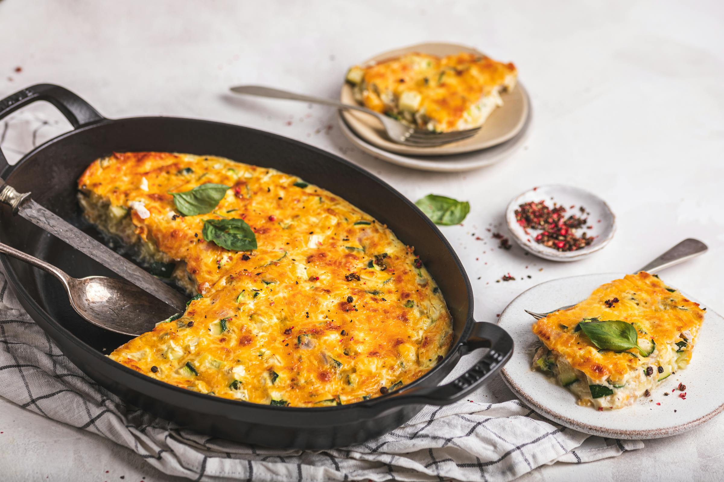 Zucchini and ham egg casserole Recipe Diet Doctor