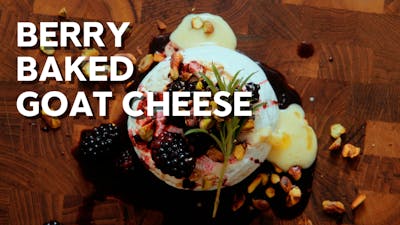 Keto baked goat cheese with blackberries