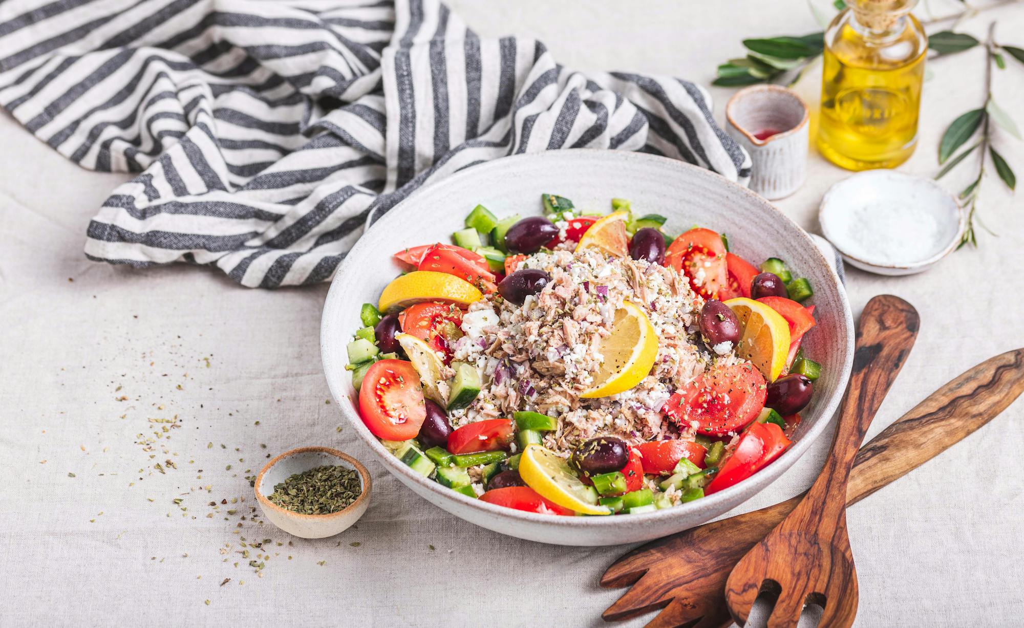 Greek Tuna Salad High Protein Recipe Diet Doctor