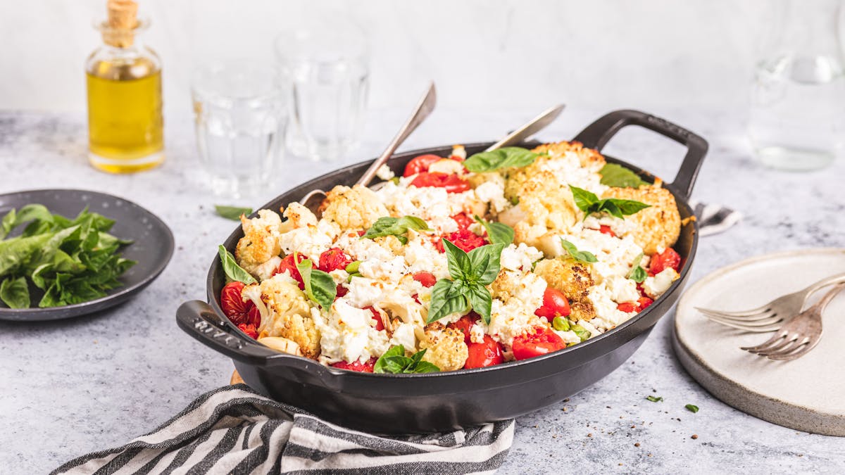 One-pan feta and cauliflower bake