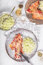 Keto pizza fish with cabbage salad