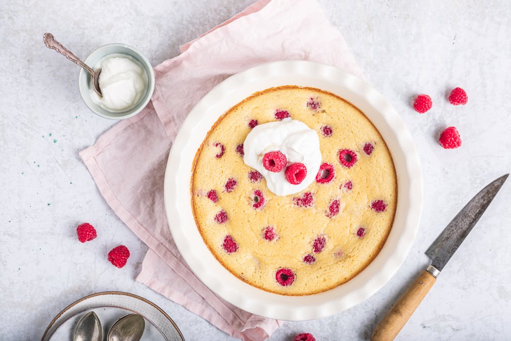 Low carb raspberry clafoutis