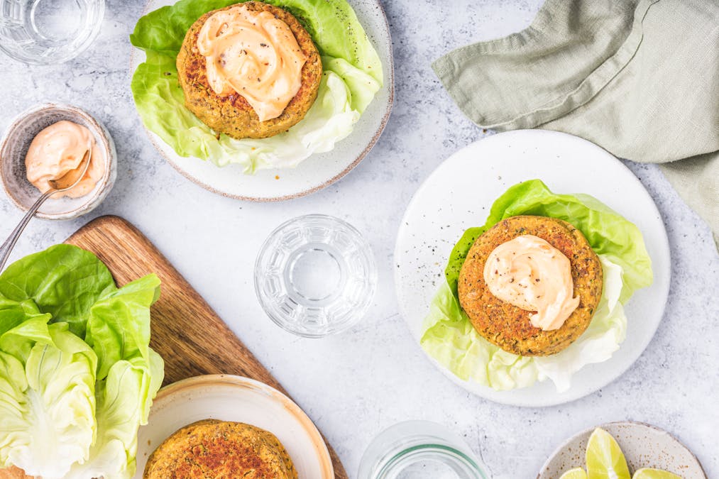 Vegetarian chickpea burger