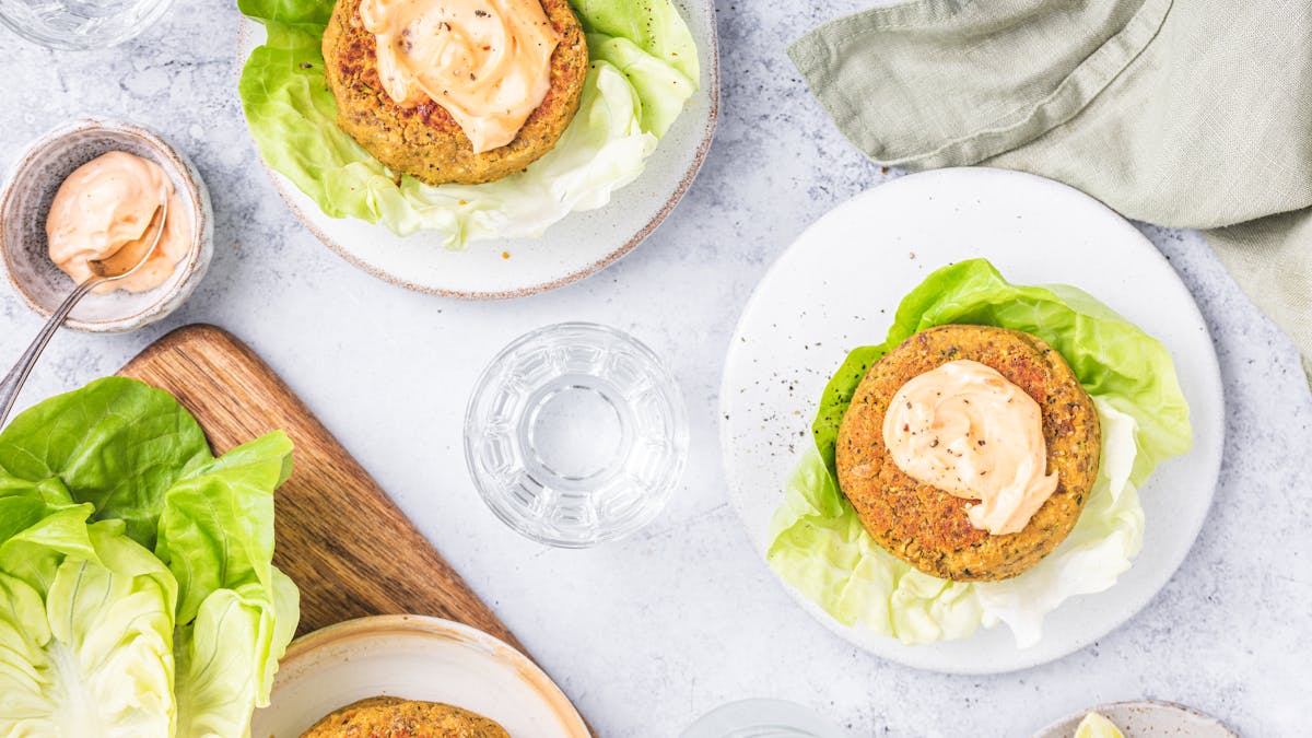 Vegetarian chickpea burger