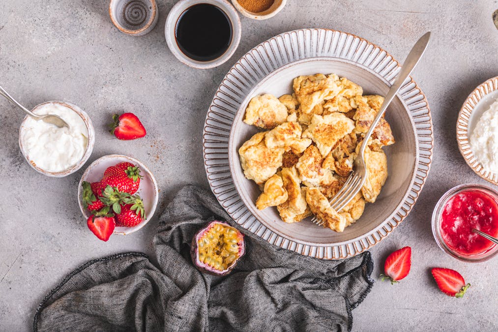 Keto scrambled pancakes