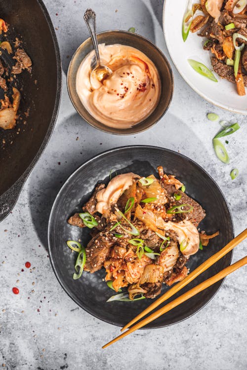 Beef stir-fry with kimchi