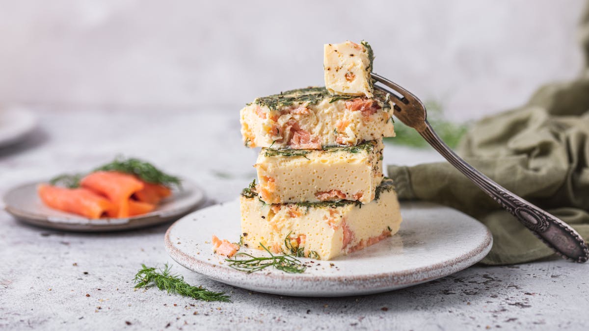 Egg bites with smoked salmon and dill