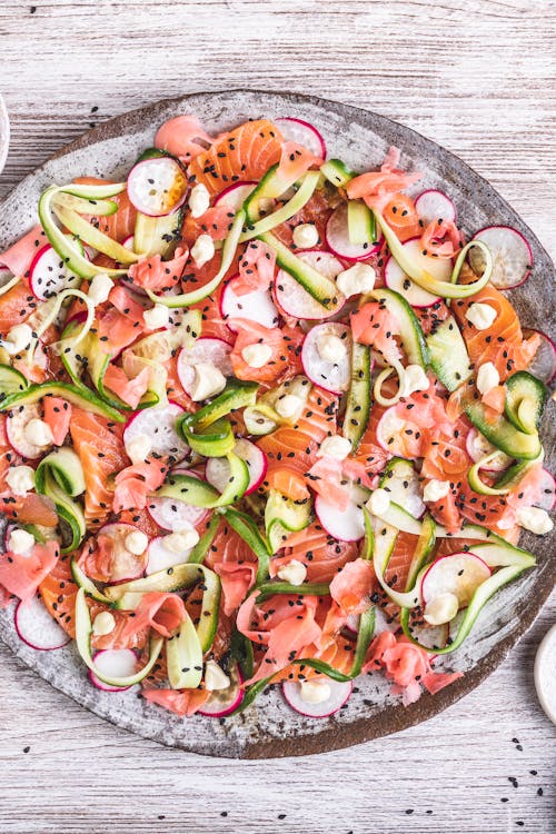 Sashimi plate with wasabi mayo