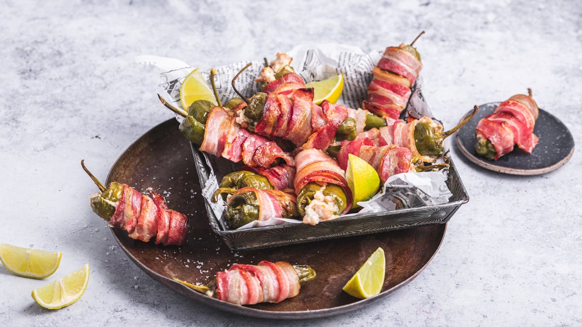 Bacon-wrapped jalapeño poppers