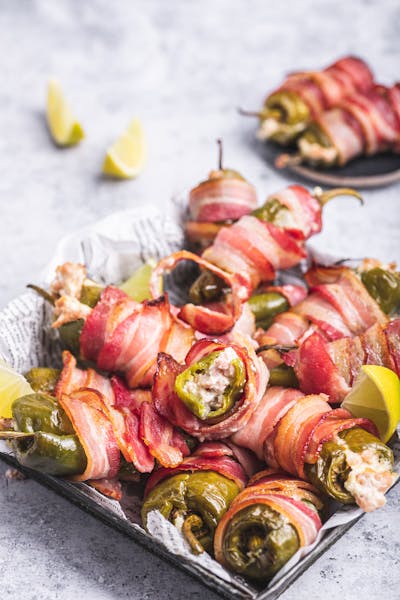 Bacon-wrapped jalapeño poppers
