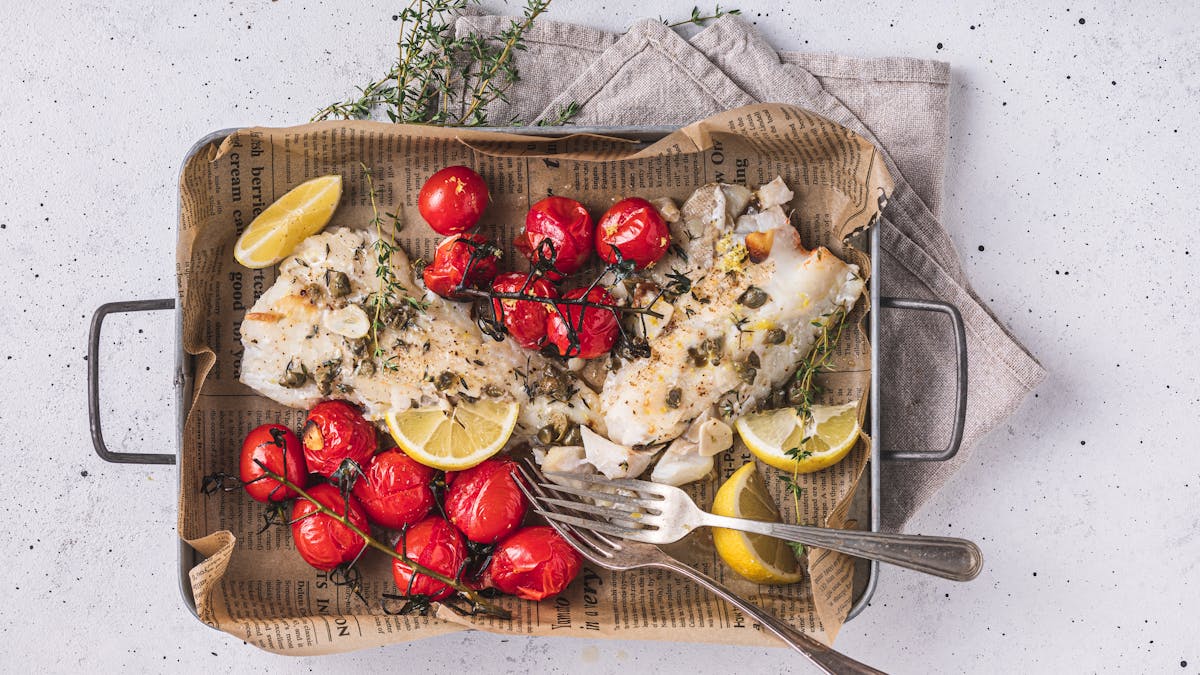 Mediterranean roasted cod