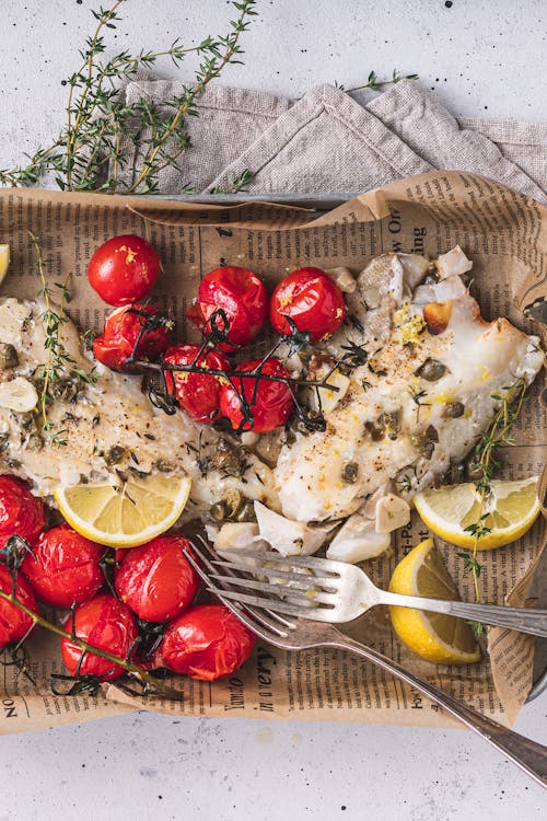 Mediterranean roasted cod