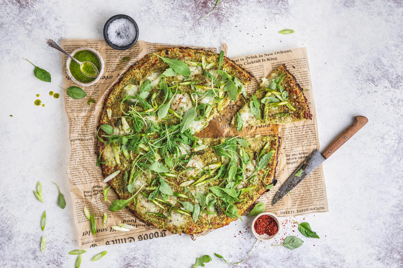 Green Pizza with Broccoli Crust - Low Carb Recipe - Diet Doctor