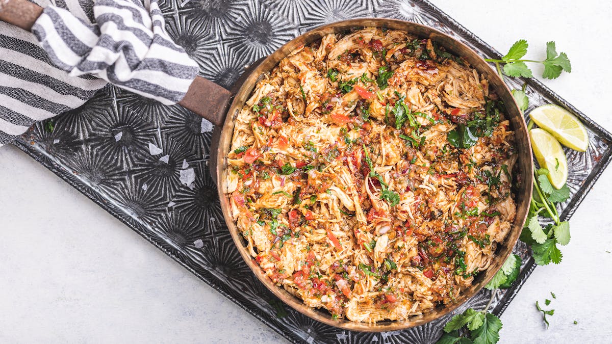 Two-ingredient Mexican pulled chicken