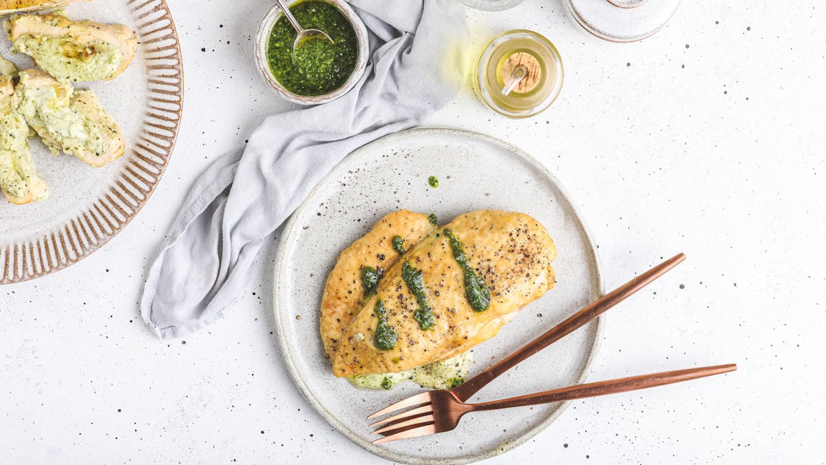 Air fryer Italian stuffed chicken breasts