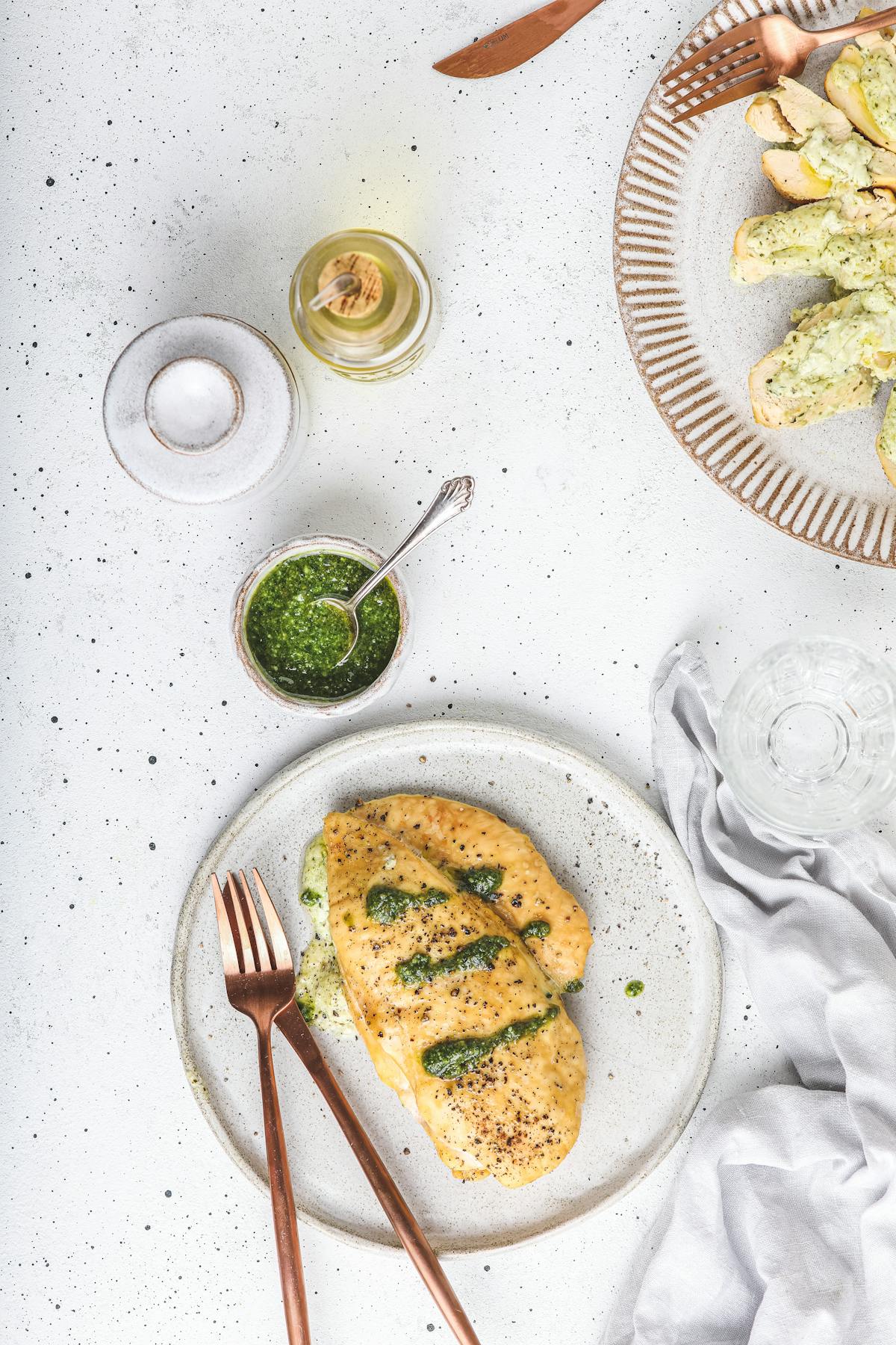 Air fryer Italian stuffed chicken breasts