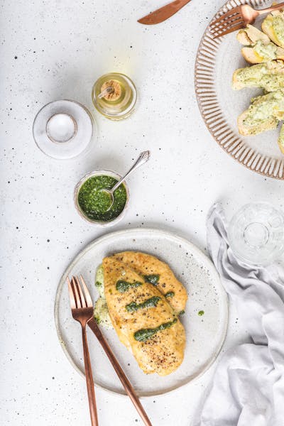 Air fryer Italian stuffed chicken breasts