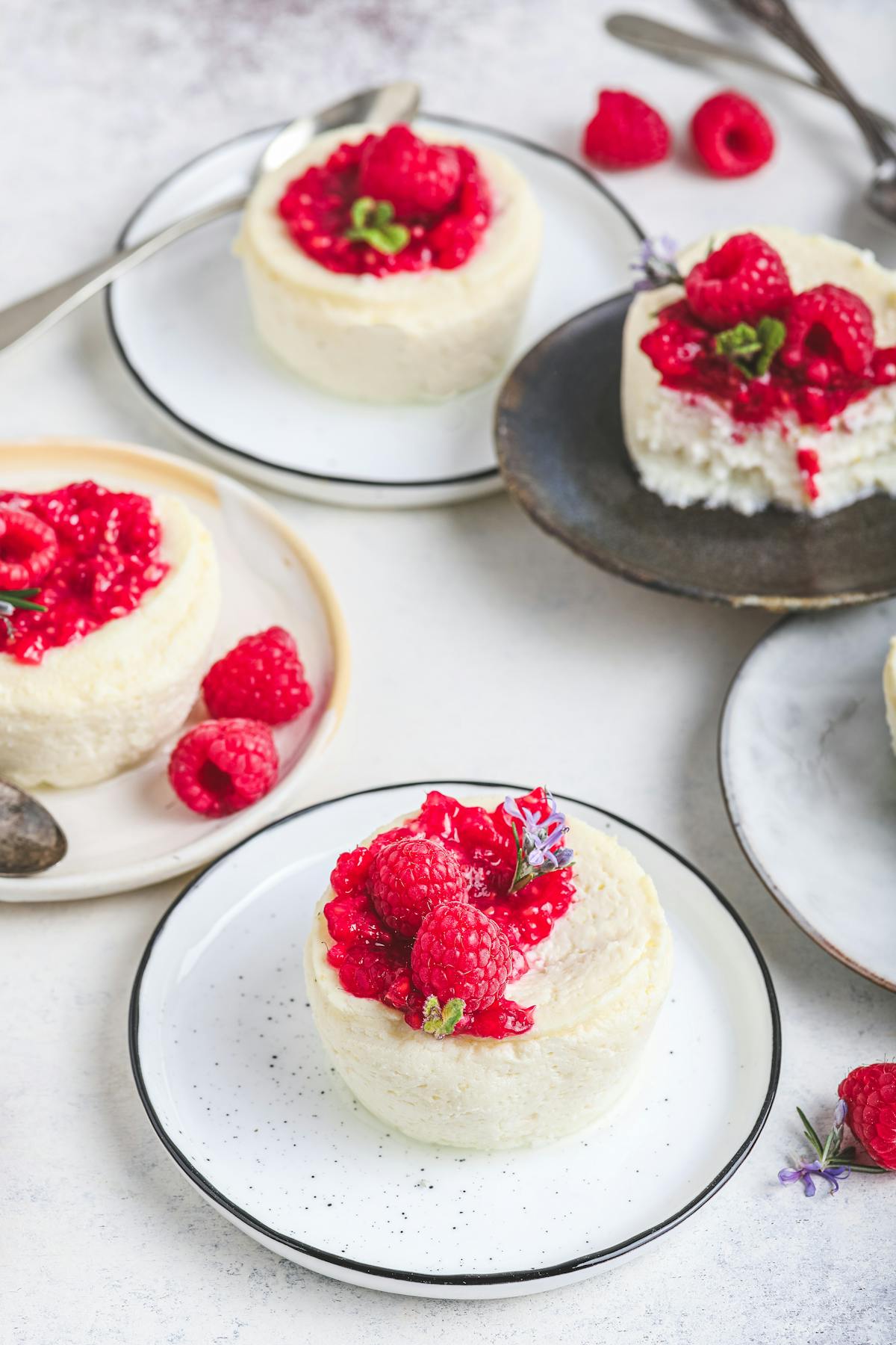 Air fryer lemon ricotta cheesecake