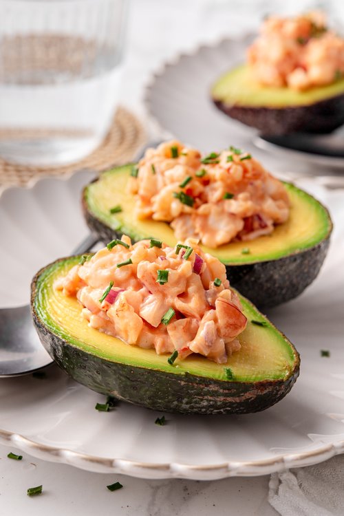 Keto shrimp avocado boat