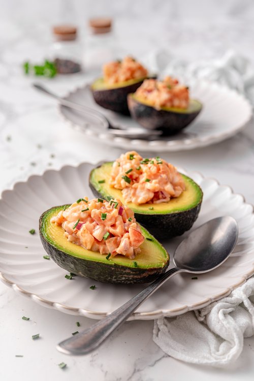 Keto shrimp avocado boat