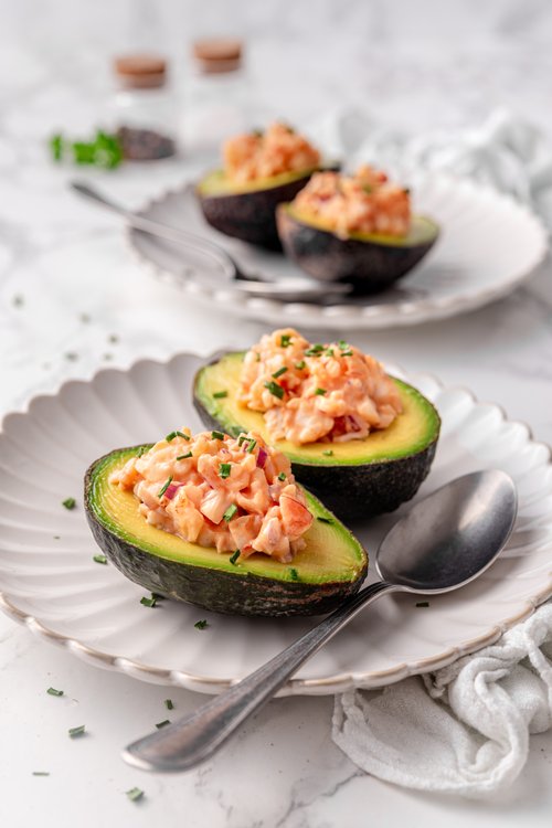 Keto shrimp avocado boat