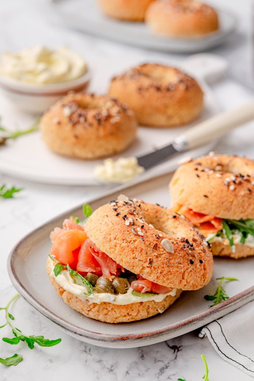 Keto cottage cheese bagels